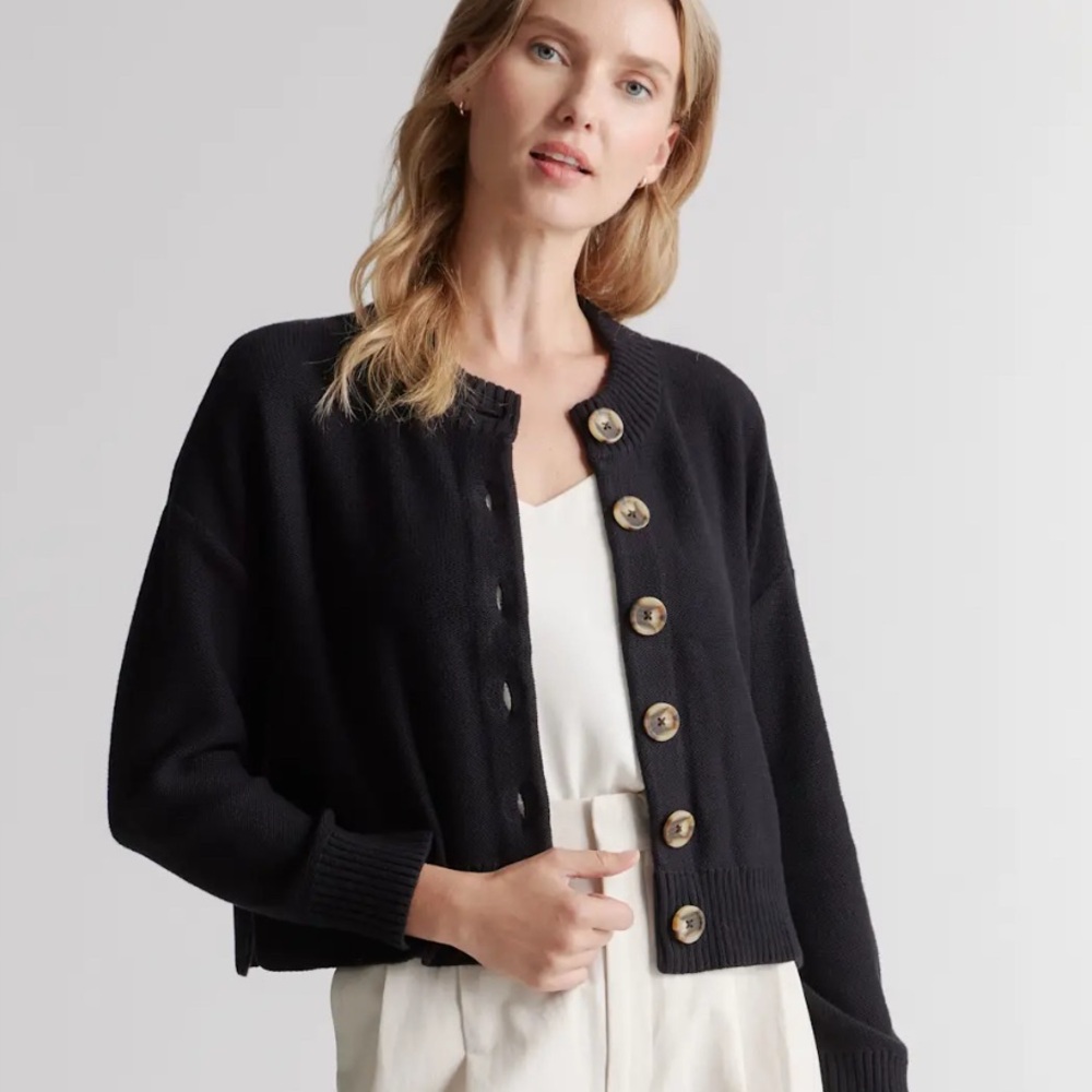 Quince Navy Blue Women's Cardigan